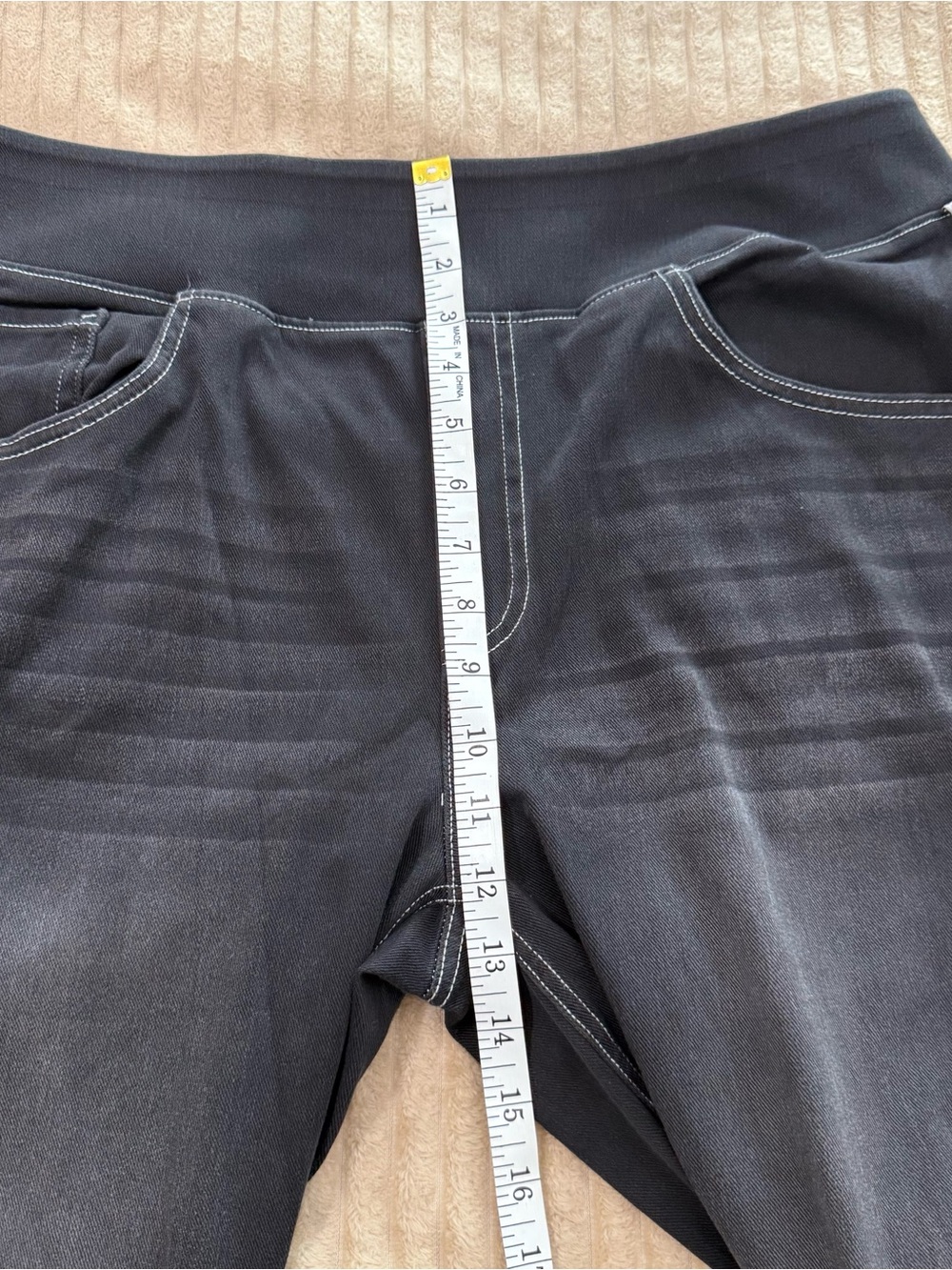 Halara Wide Leg Jeans Womens XL Reg Black Wash Striped High Rise Stretch Pants - Picture 7 of 8